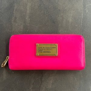 Marc Jacobs Neon Pink Leather Wallet